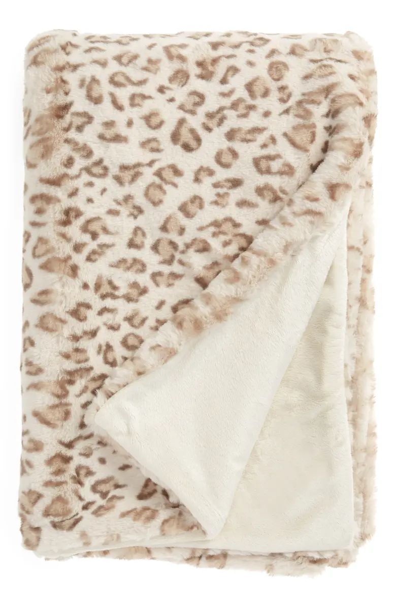 Faux Leopard Fur Throw Blanket | Nordstrom