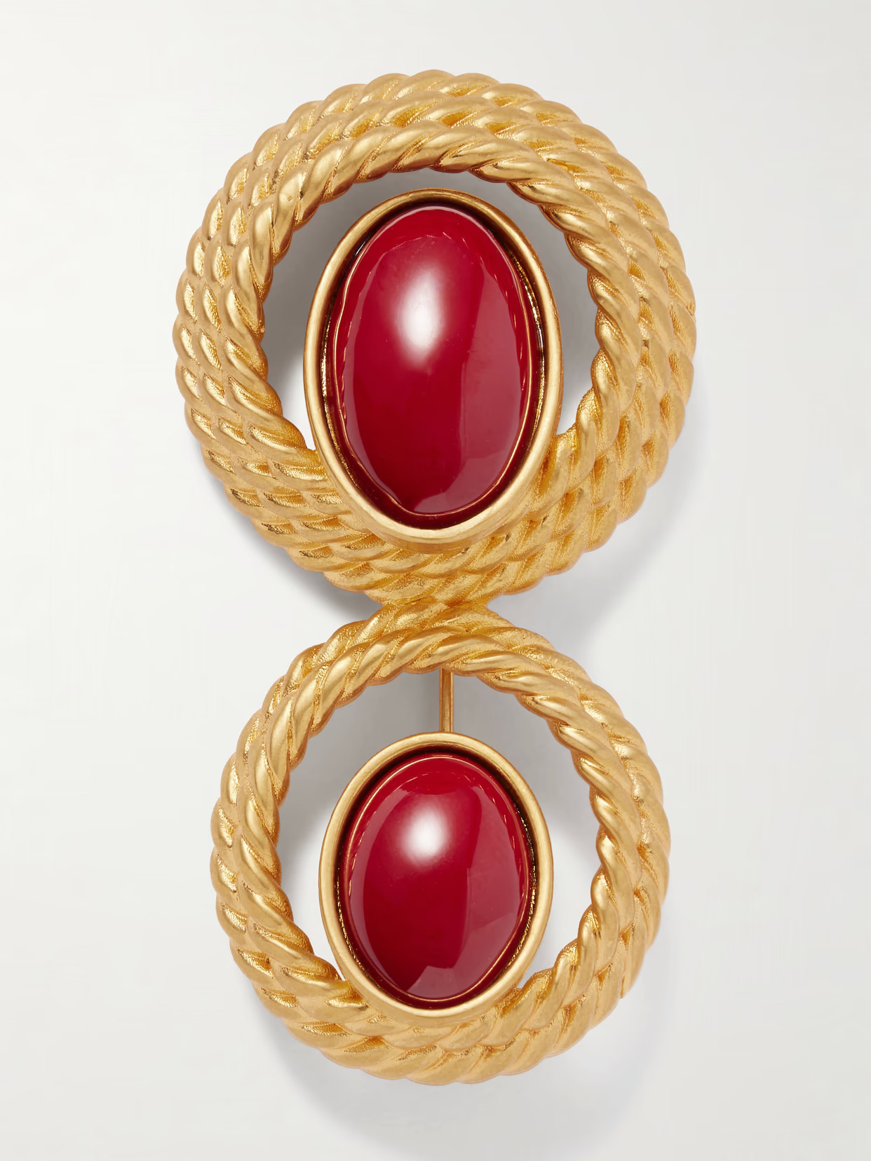 Sonia Petroff - Nest Gold-plated Enamel Brooch - Burgundy | NET-A-PORTER (UK & EU)