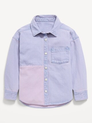 Long-Sleeve Oversized Jean Shirt for Girls | Old Navy (US)