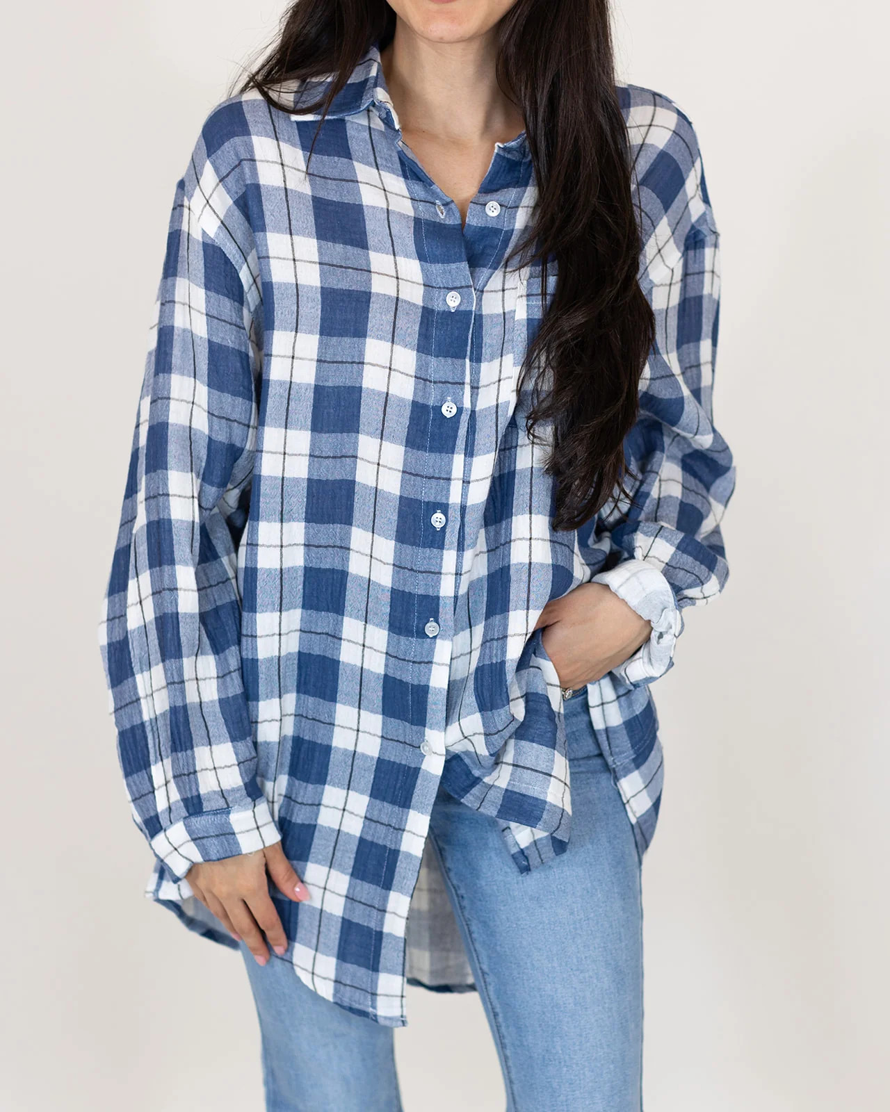Mikaela Plaid Tunic | Blue | Talulah