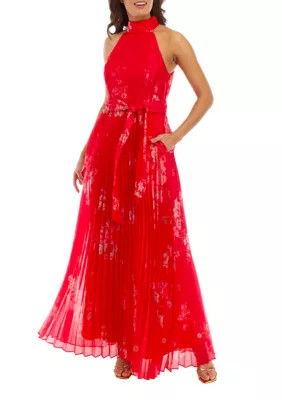 Taylor Women's Sleeveless Halter Solid Satin A-Line Dress | Belk