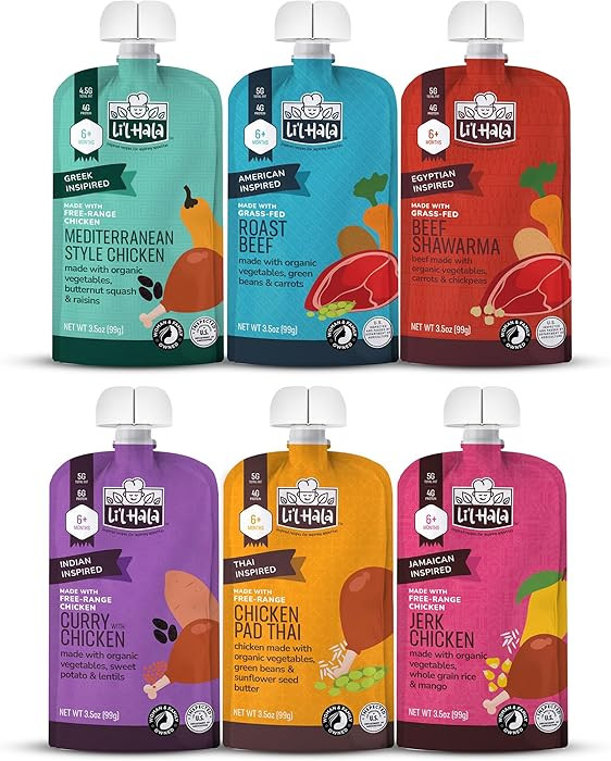 Li’l Hala Baby Food Pouches with Meat – Variety Pack of Toddler Puree Meals – Free-Range Ch... | Amazon (US)