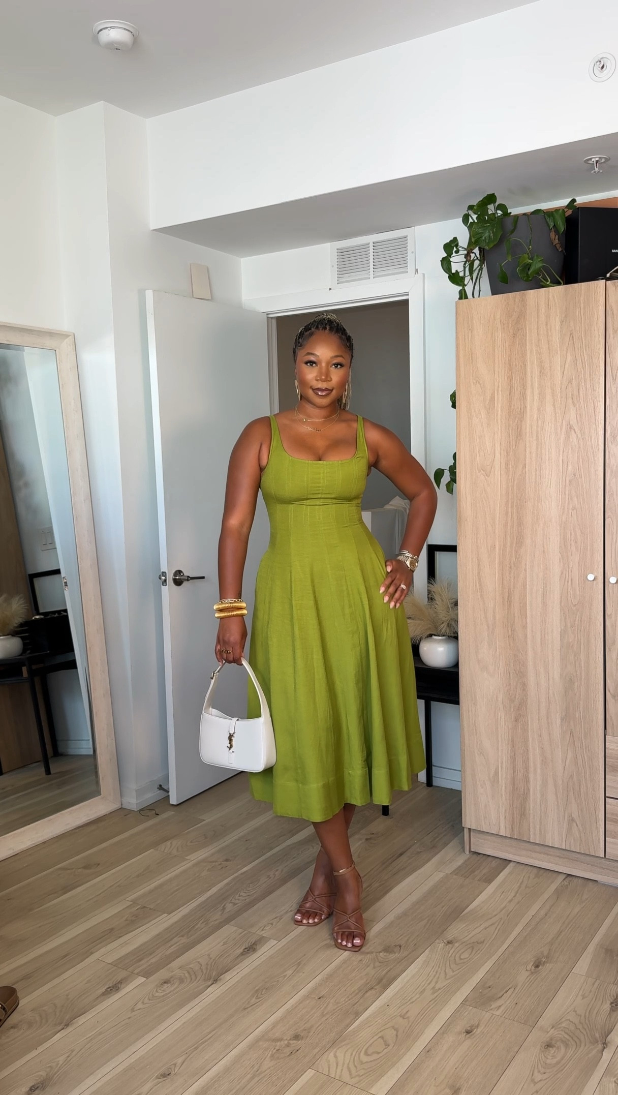 In LOVE with this dress. On sale!! Comes in black and red too!! 

I am 5’9 - 200 lbs wearing a size MEDIUM for the snatch fit, I think I could’ve fit a large but it would’ve been looser for sure. 

Wearing a M/L in Shapewear! 
Wearing a size 11 in my comfy heels 

#LTKmidsize #LTKstyletip #LTKfindsunder100