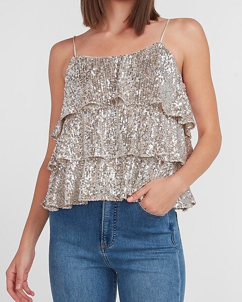 Tiered Sequin Cami | Express