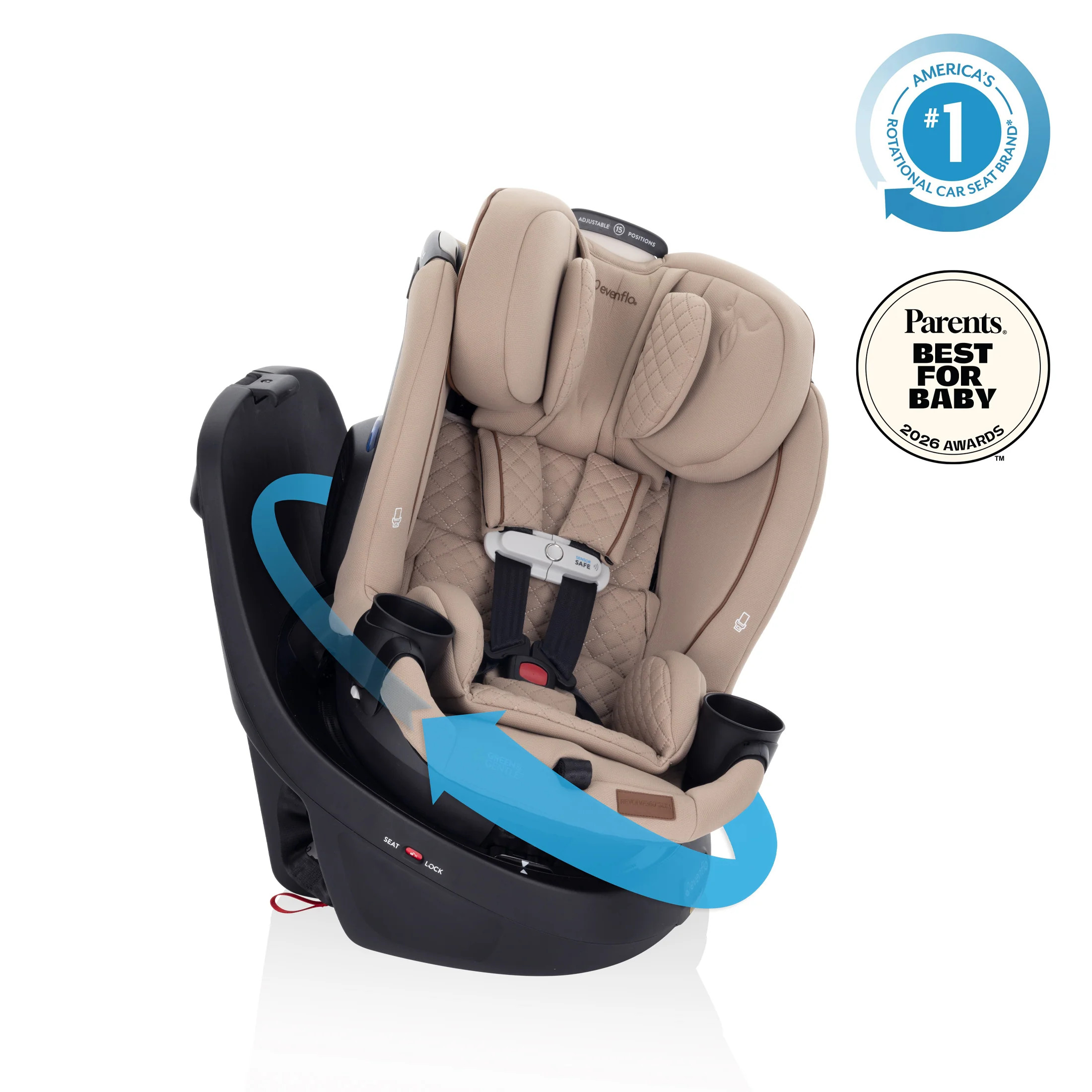 Revolve360 Slim 2-in-1 Rotating Car Seat with Green & Gentle Fabric - Evenflo\u00ae Official Site | Evenflo Company