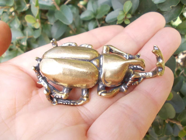 Get 2 pieces Vtgbrasslover Vtg Vintage style brass cute lucky insect Statues  Fortune insect figu... | Etsy (US)