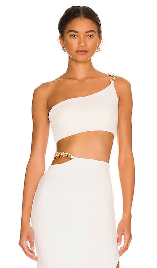 Alyssa Chain Crop in Ivory | Revolve Clothing (Global)