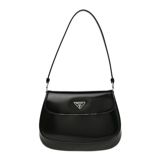 PRADA Brushed Calfskin Cleo Shoulder Bag Black | Fashionphile