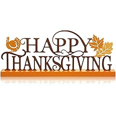 Happy Thanksgiving Table Decor Farmhouse Tabletop Block Sign Rustic Tiered Tray Decor with Wooden... | Amazon (US)