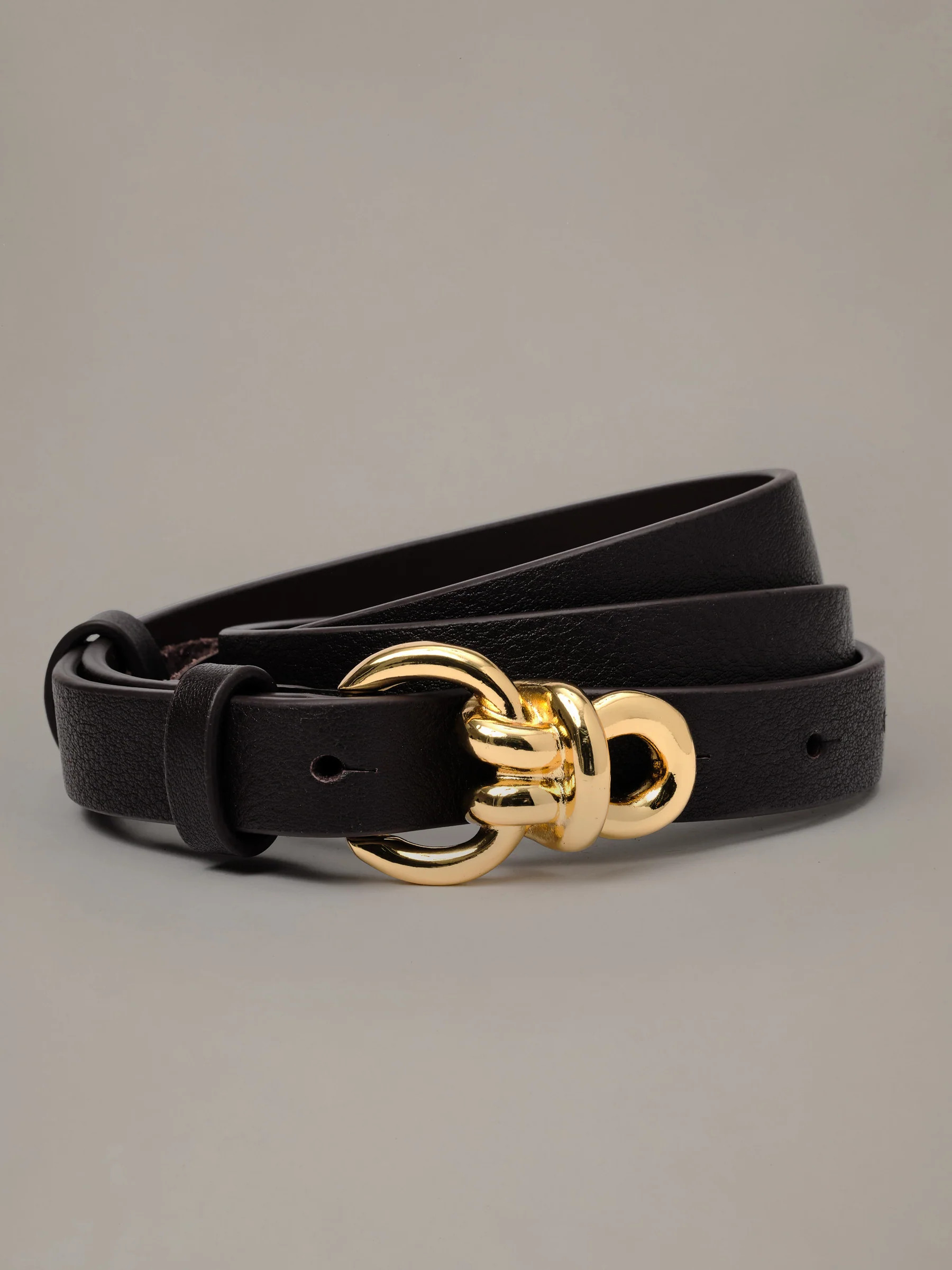 Black Solid Natalie Leather Belt | Women's Belts | J.McLaughlin | J.McLaughlin