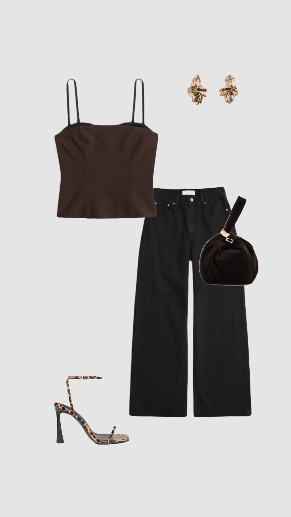 Brown Corset, Black High Waisted Wide Jeans & Velvet Brown Grab Bag Evening Outfit 

• Christmas Day outfit pub uk night out outfits brunch outfit date night dinner outfit winter festive party outfits •



#LTKdatenight #LTKfestive #LTKpartywear