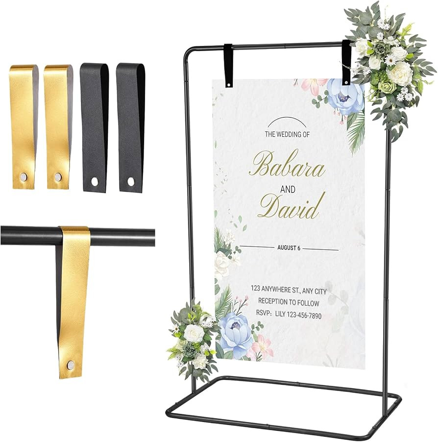 Wedding Welcome Sign Holder, 68"x31"x20" Welcome to Our Wedding Sign Adjustable Display Stand wit... | Amazon (US)