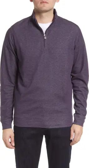 Crown Comfort Interlock Stripe Cotton Blend Quarter Zip Pullover | Nordstrom