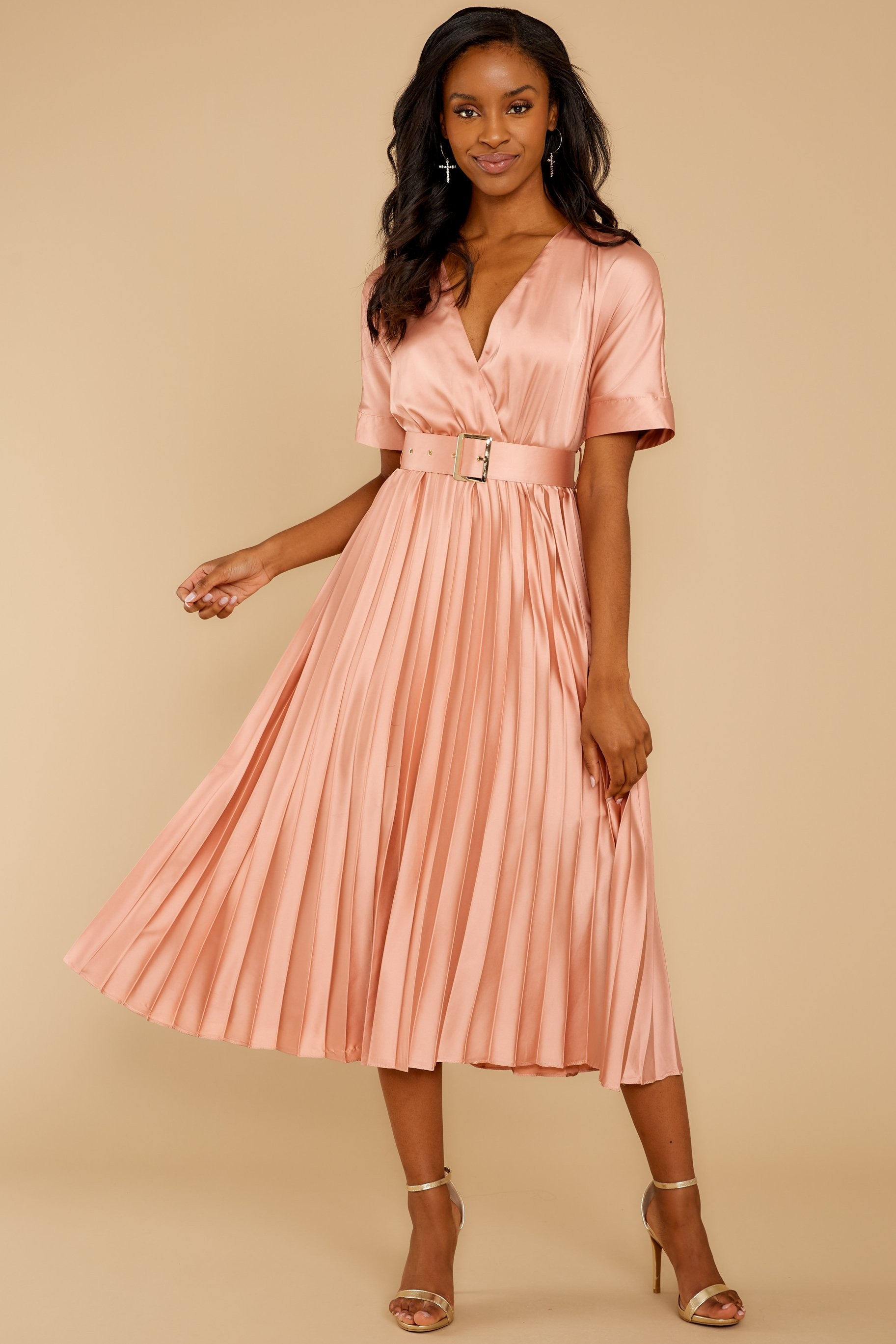 Best Of My Love Blush Pink Midi Dress | Red Dress 