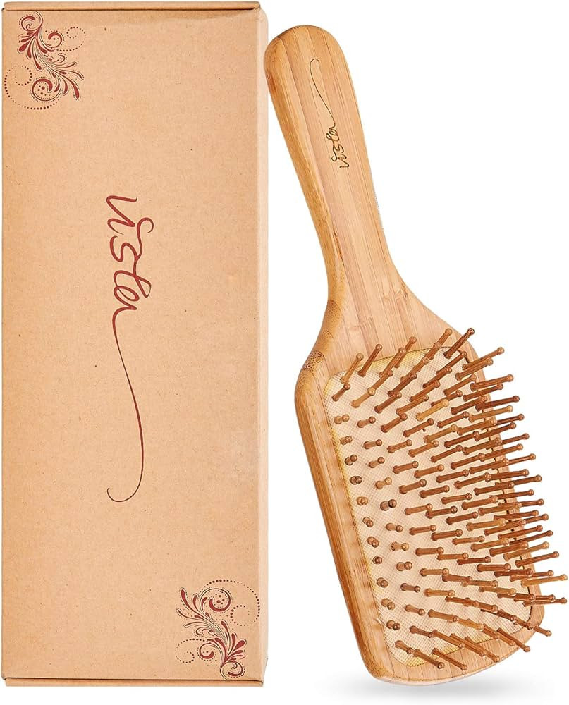 Bamboo Hair Brush and Combs for Long, Thick, Curly, Wavy, Dry or Damaged Hair - Reducing Breakage... | Amazon (US)