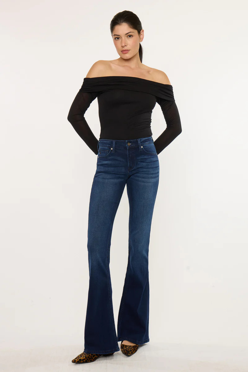 Trisha Mid Rise Classic Flare Jeans | Kancan USA