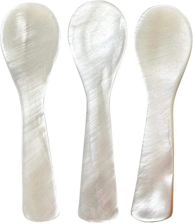 Caviar Spoon 3pcs Mother of Pearl Spoons for Caviar Ice Cream Sauce 3.54 Inches Shell Spoon | Amazon (US)
