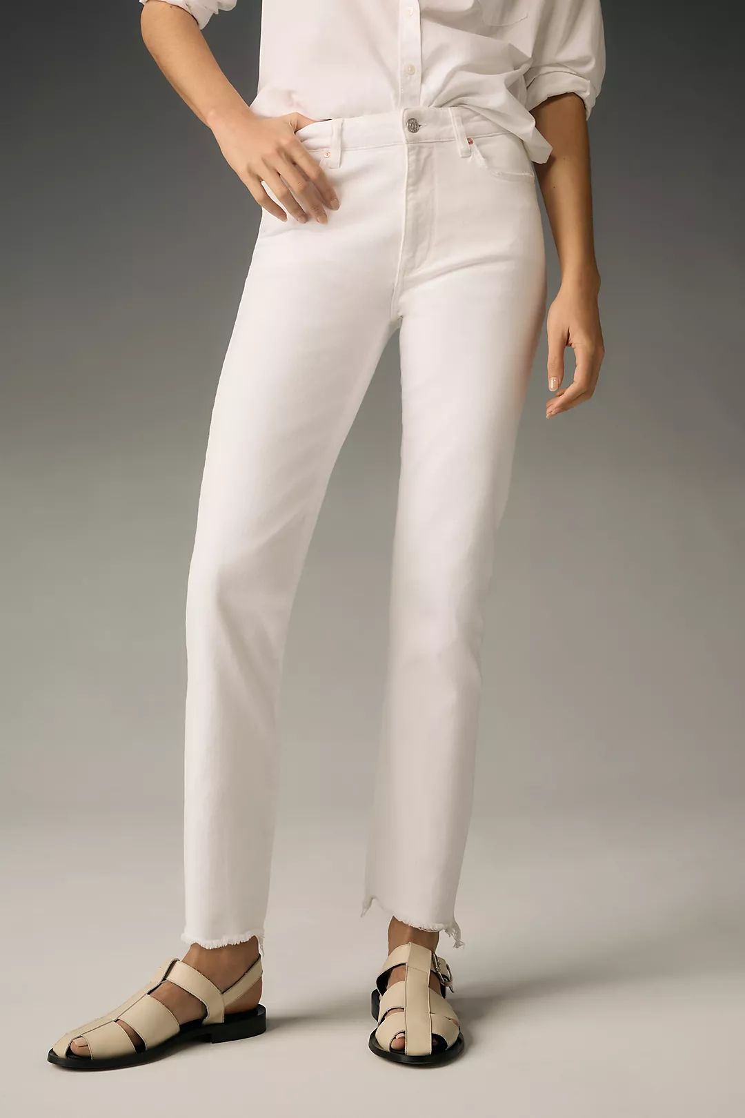 PAIGE Cindy High-Rise Straight-Leg Jeans | Anthropologie (US)