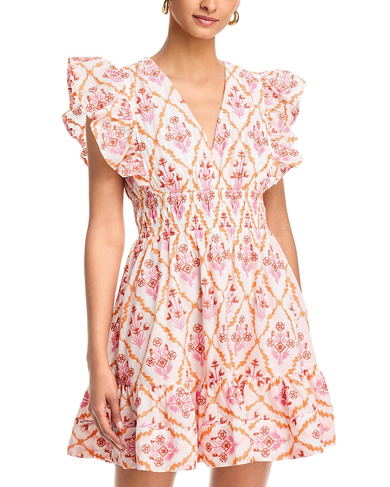 Aqua Embroidered Flutter Sleeve Mini Dress - Exclusive | Bloomingdale's (US)