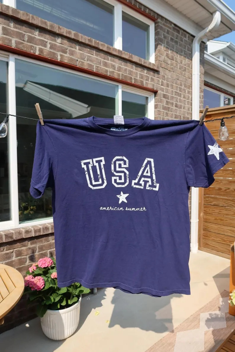Distressed USA Graphic Tee: Navy Blue Patriotic Comfort Colors Shirt - Etsy | Etsy (Global)
