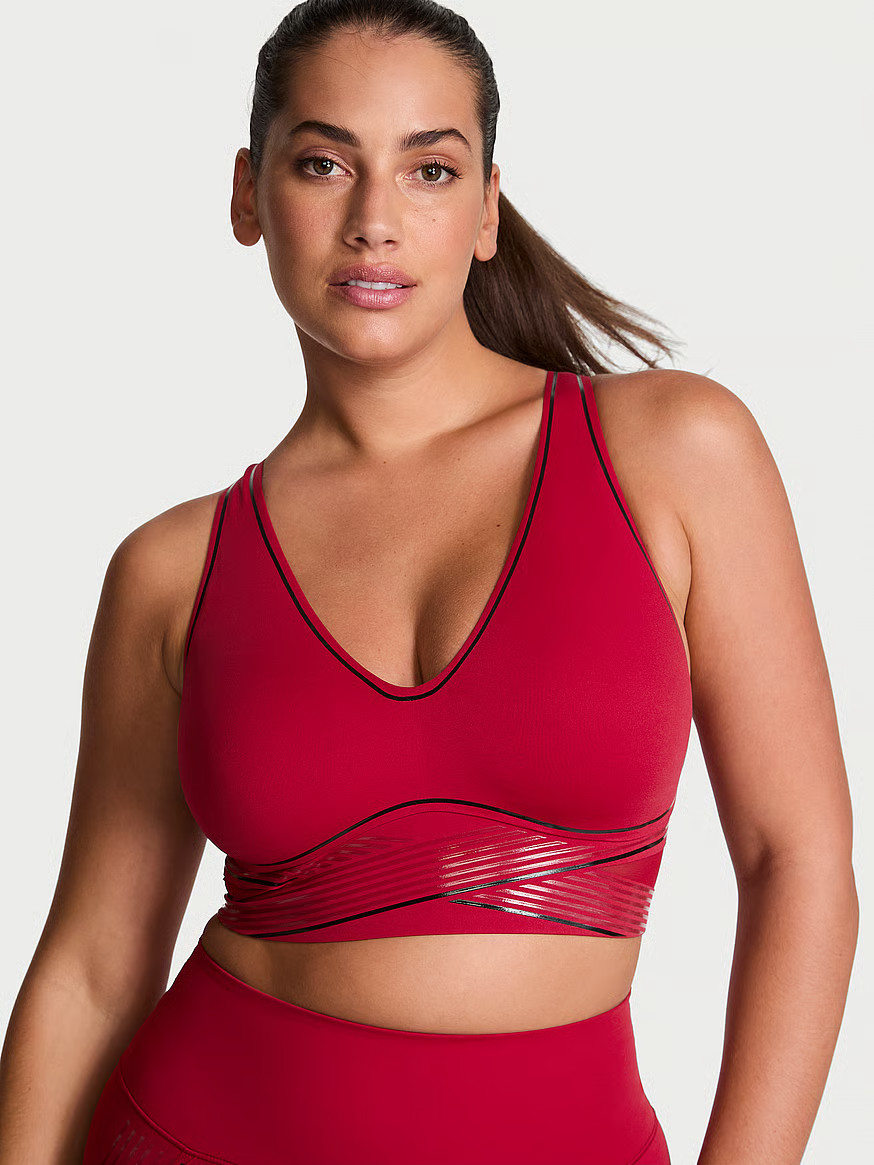 Buy VSX Elevate™ Refined Contours Plunge Bra, Red Lacquer - Order Sport Bras online - Victoria'... | Victoria's Secret (US / CA )