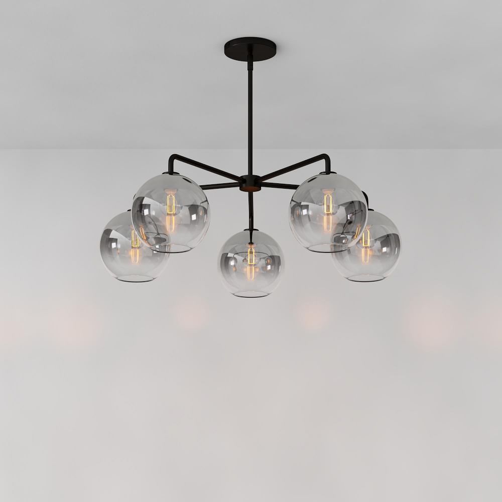 Sculptural Glass 5-Light Globe Chandelier - Metallic Ombre | West Elm (US)