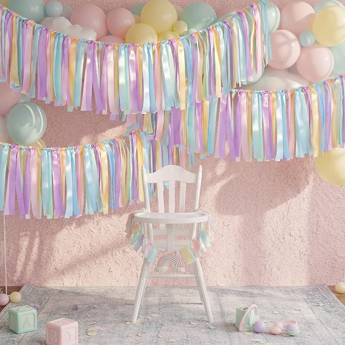 3 Pcs Pastel Ribbon Tassel Garland Pastel Banner Classroom Decor | 19 ft, Boho, Back to School, B... | Amazon (US)
