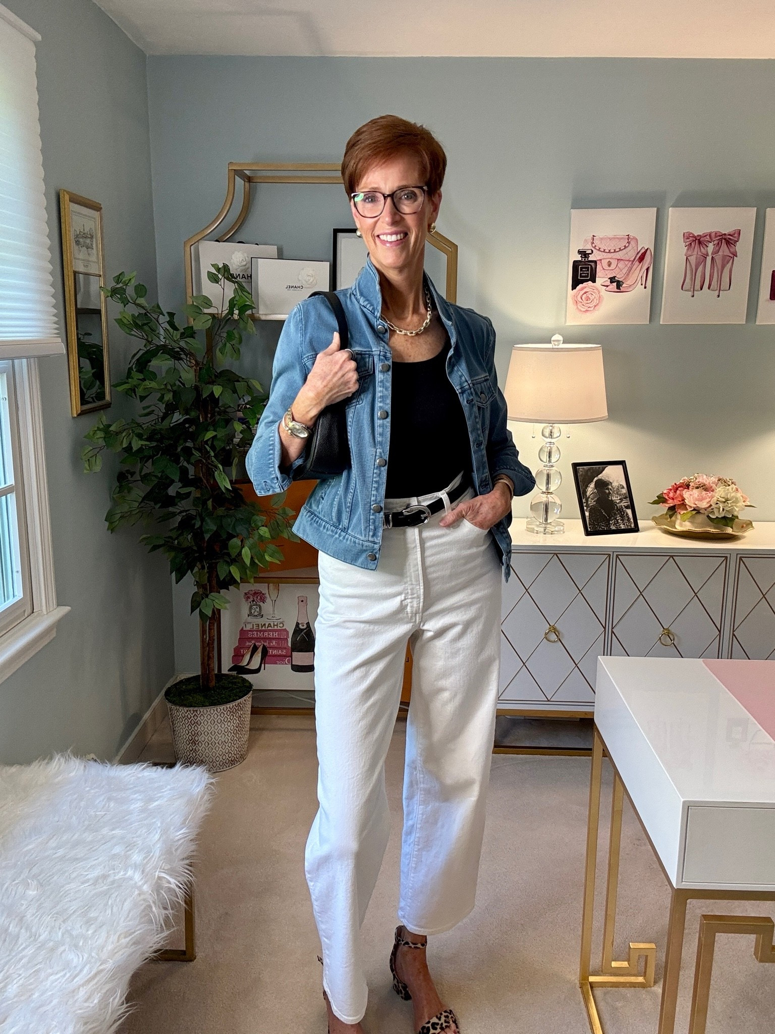 Apparently white jeans are supposed to disappear after Labor Day.
I disagree.

For Pinterest Inspired Outfit #30, I paired white jeans with a black cap-sleeve ribbed tee, denim jacket, black accessories and leopard-print block heel sandals—and this might be one of my favorite ways to take white denim into September.

The black and denim give the white jeans a little more weight for the transition into fall, while the leopard shoes keep a simple, classic outfit from feeling predictable.

And that black tee? You’re going to keep seeing it. It’s one of those simple wardrobe basics that works much harder than you expect—and exactly the kind of piece I’m always looking for.

Would you wear white jeans after Labor Day? Tell me below.

SAVE this one for your September outfit ideas, SHARE it with the friend who refuses to put her white jeans away, and follow for more classic, wearable outfit inspiration for women over 40.

Shop the outfit through my links.

#WhiteJeansOutfit #ClassicStyle #Over40Style #MidlifeStyle

#LTKootd #LTKOver40 #LTKTall