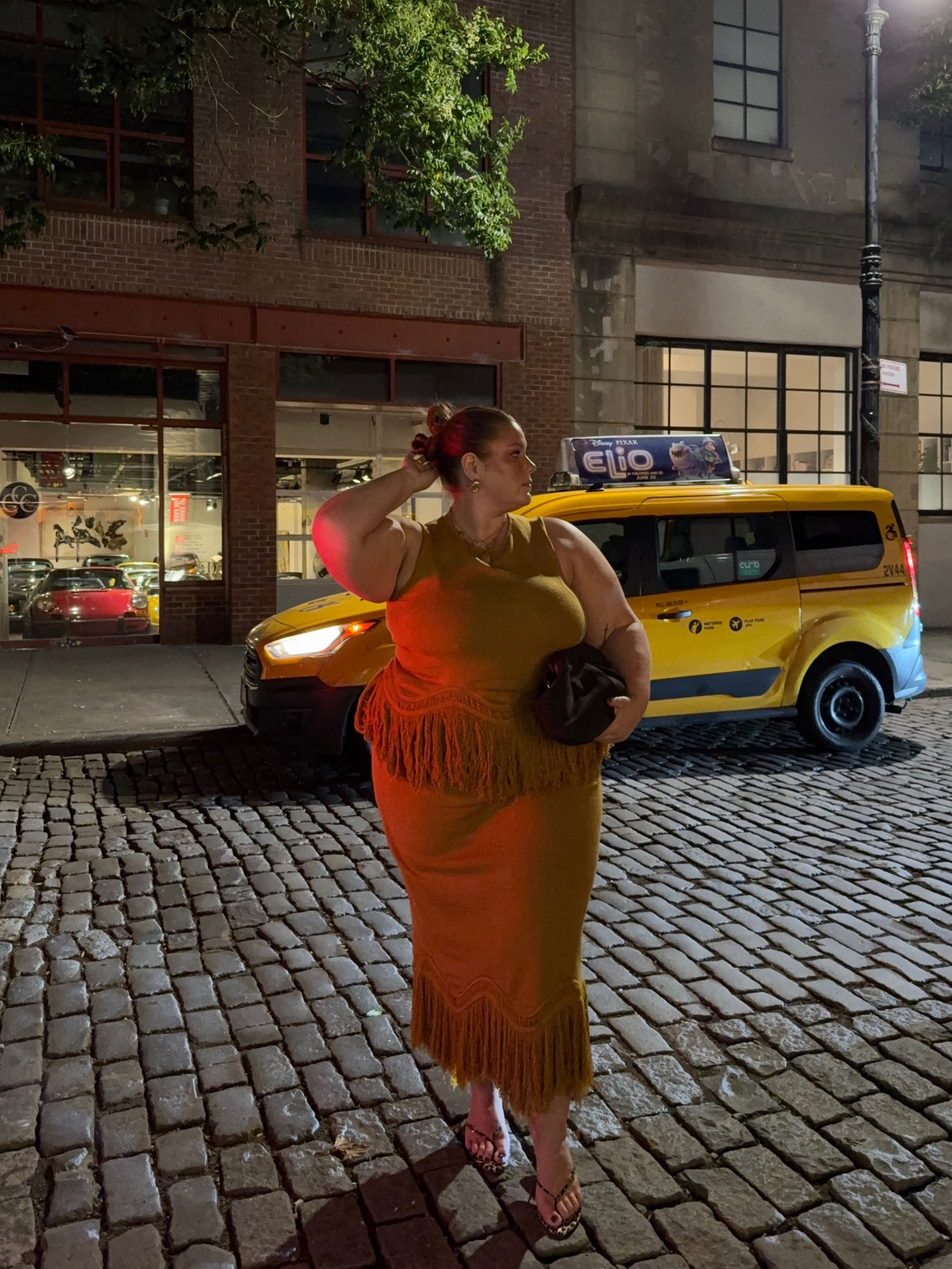 Plus size night out look. Mustard yellow two piece stretchy knit set with fringe on top and bottom.

Midi skirt- US18/20
Top- US18/20

#LTKpartywear #LTKmidsize #LTKplussize