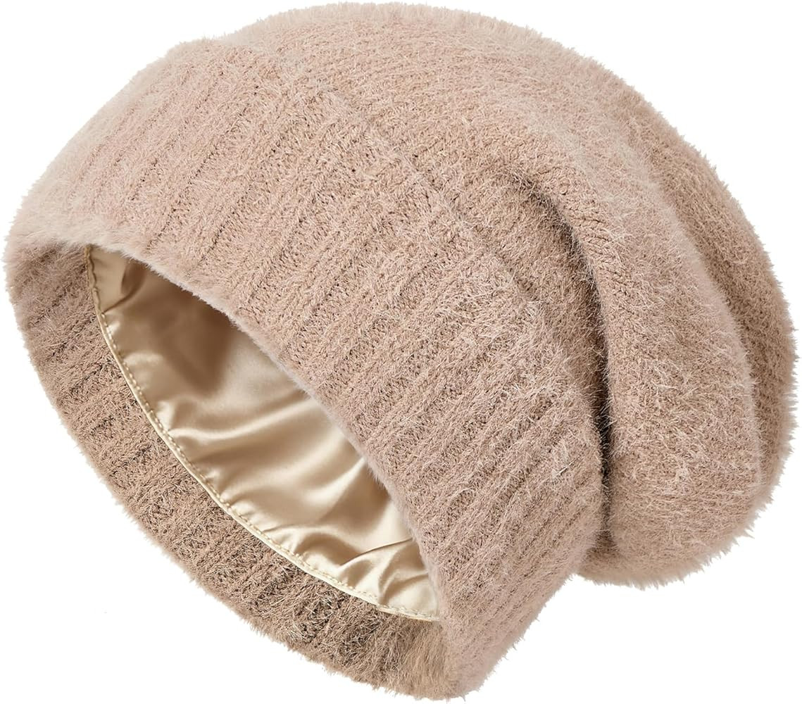 Zando Slouchy Satin Lined Beanie for Women & Men - Hair Protection Winter Hat Fashionable Thick K... | Amazon (US)