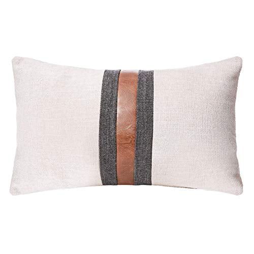 CARLOTA Farmhouse Decorative Outdoor Throw Pillow Covers for Couch Sofa Bed Brown Faux Leather Ac... | Walmart (US)