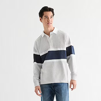 new!Arizona Mens Long Sleeve Rugby Polo | JCPenney