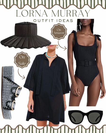 A chic all-black look for a day at the beach or pool. Perfect for spring break vacation! This belted one piece swimsuit has cute shoulder bows and is found on Amazon. And this black over up is on sale. Love these Loeffler Randall black slides, available for pre-order and classic black sunglasses. 

Tuckernuck, classic style, beach outfit, vacation style, spring break outfit, swimsuit, sun hat 

#LTKfindsunder100 #LTKsalealert #LTKstyletip