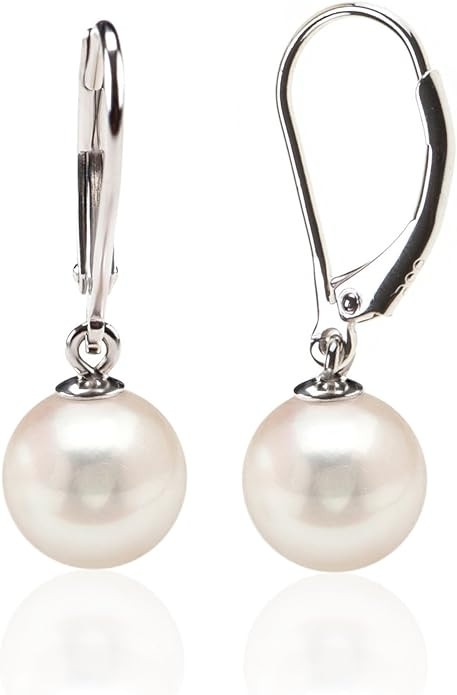 PAVOI Sterling Silver Simulated Shell Pearl Earrings Leverback Dangle Studs | Amazon (CA)