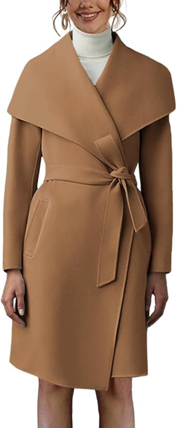 Cicy Bell Pea Trench Coat Long Jacket Overcoat | Amazon (US)