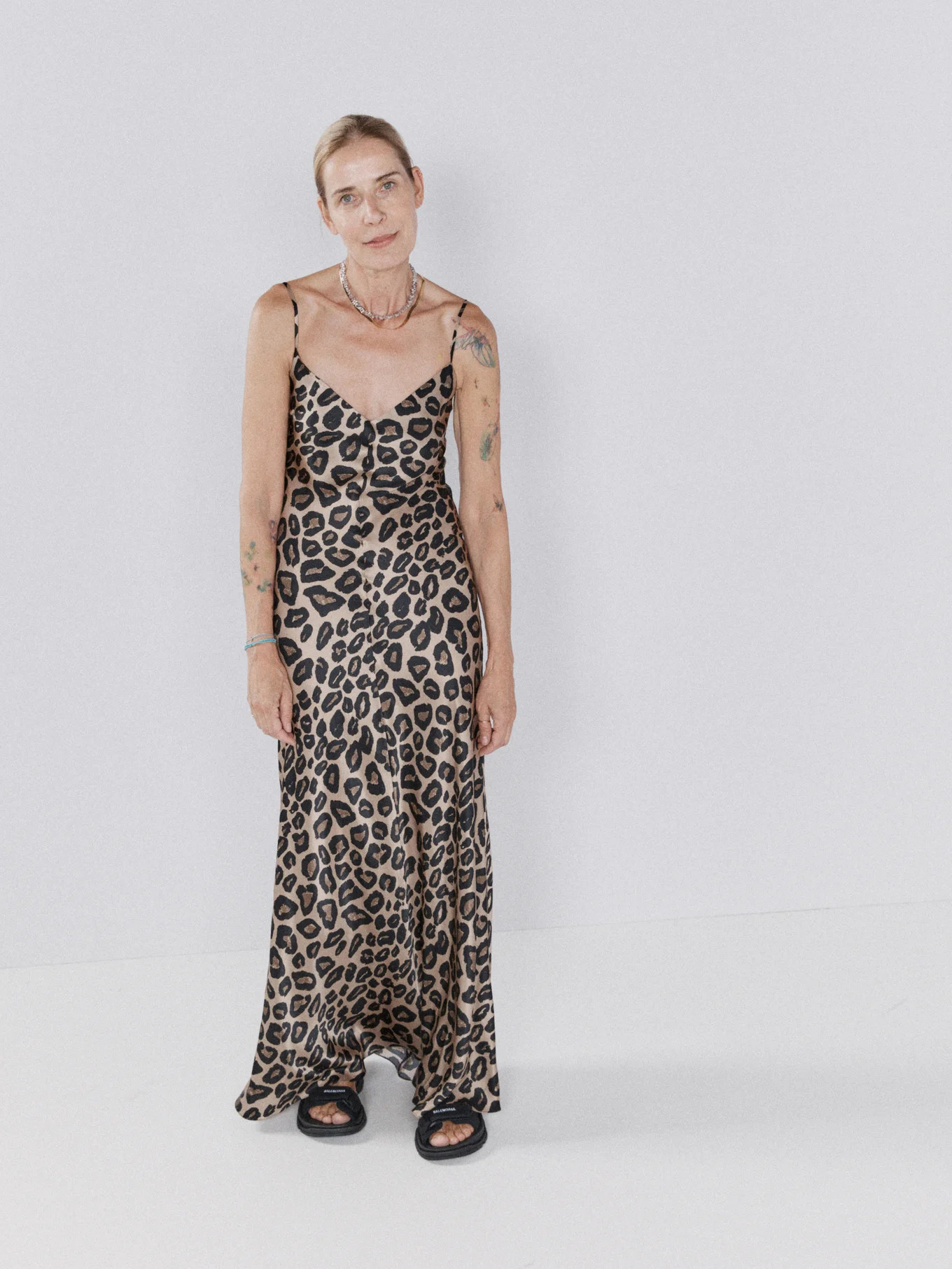 V-neck leopard-print silk-satin maxi dress | Matches (UK)