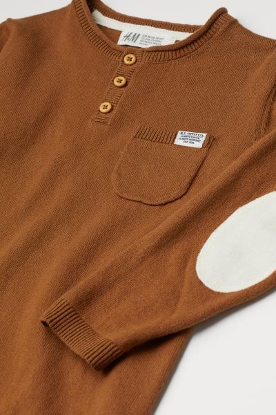 Fine-knit Henley Shirt - Brown - Kids | H&M US | H&M (US + CA)