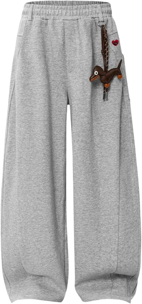 Aelfric Eden Dachshund Keychain Baggy Sweatpants Wide Leg Barrel Pants Loose Casual Elastic Waist... | Amazon (US)