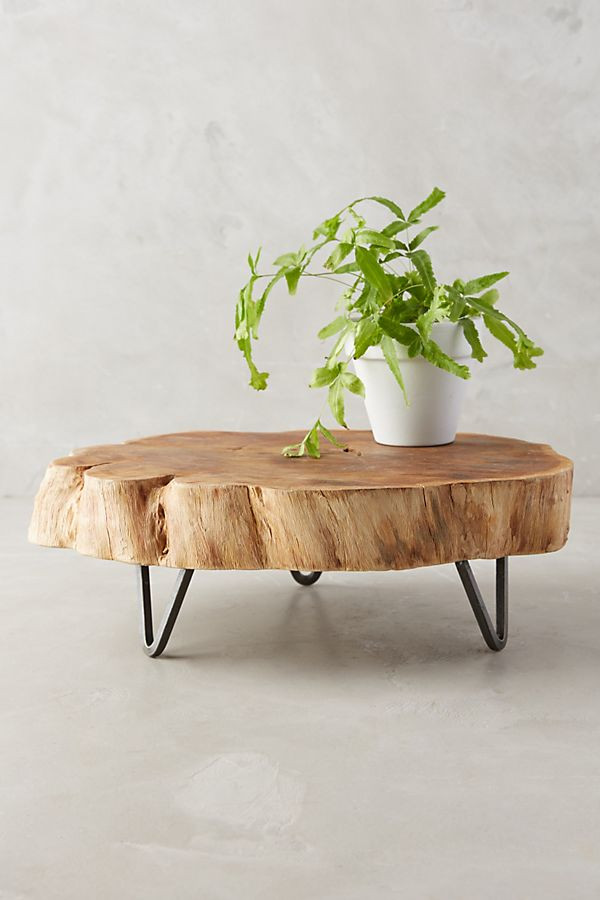 Footed Wood Slab Tray | Anthropologie (US)