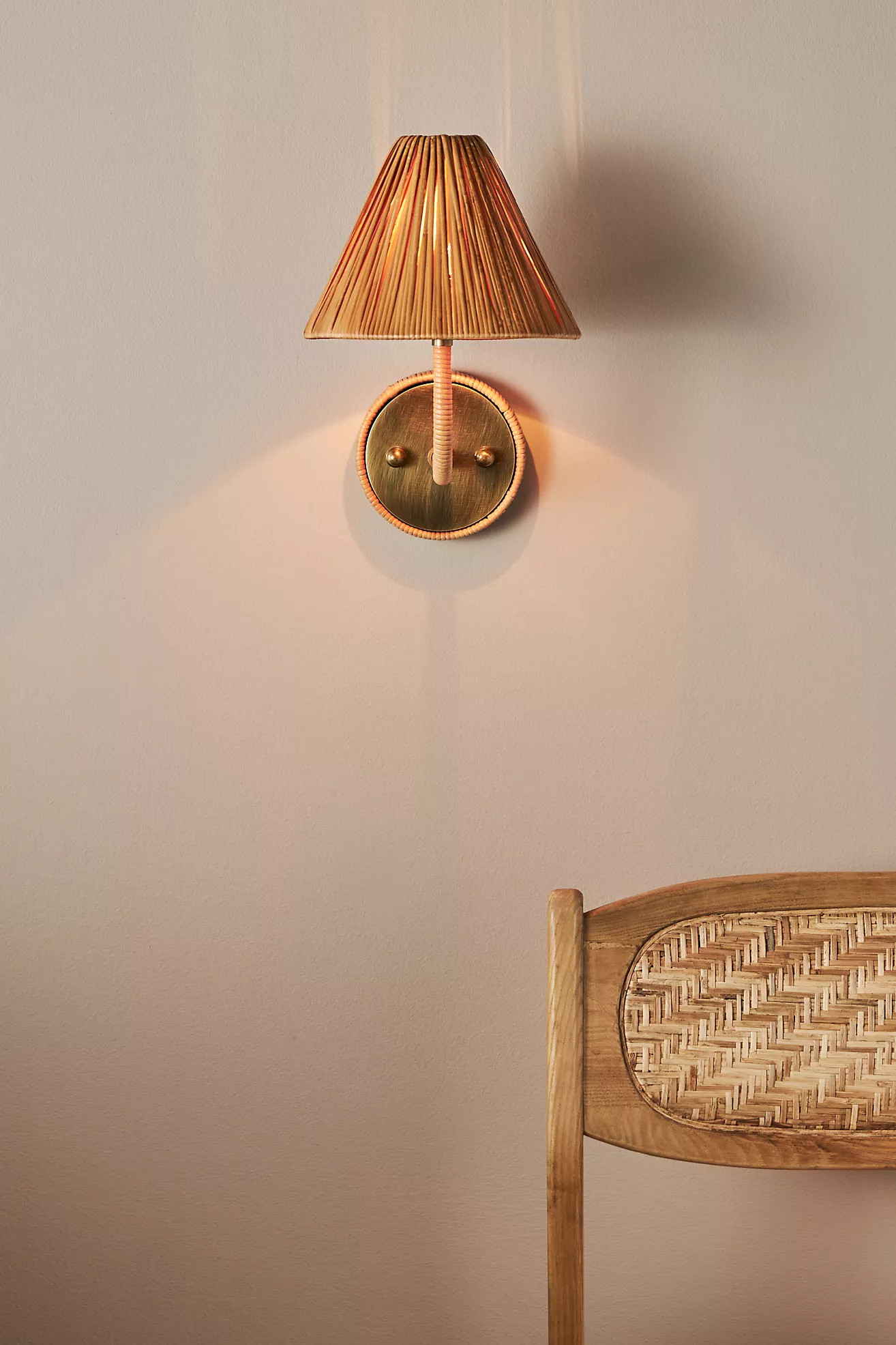 Delphine Rattan Sconce Wall Light | Anthropologie (US)