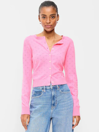 SoSoft Lite Cropped Pointelle Cardigan | Old Navy (US)