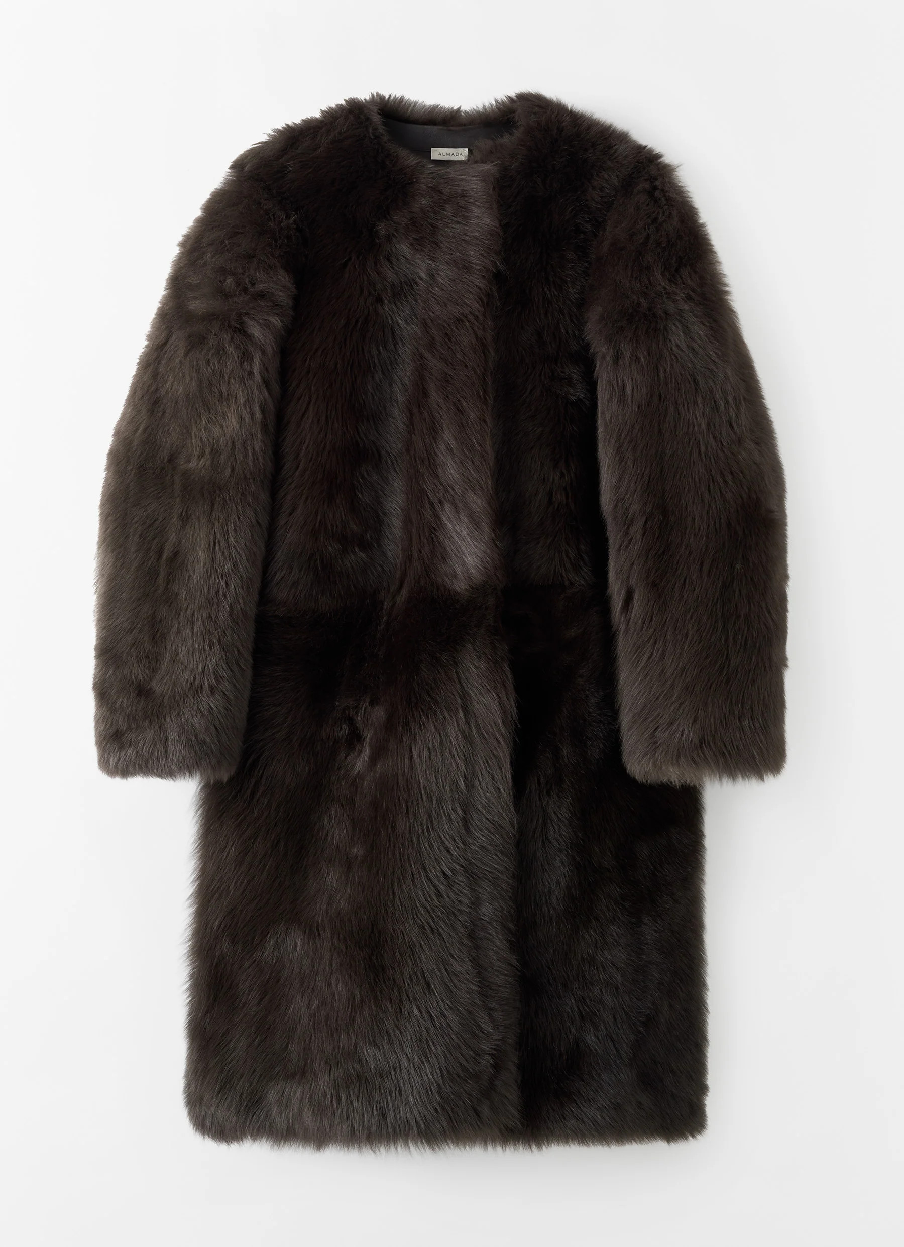Gemma Sherling Mantel, schokoladenbraun | Almada Label