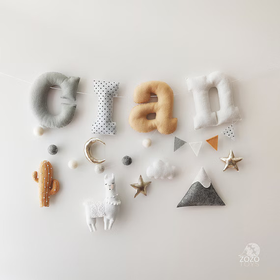 Personalized Name Banner  Baby Name Garland  Felt Nursery | Etsy | Etsy (US)
