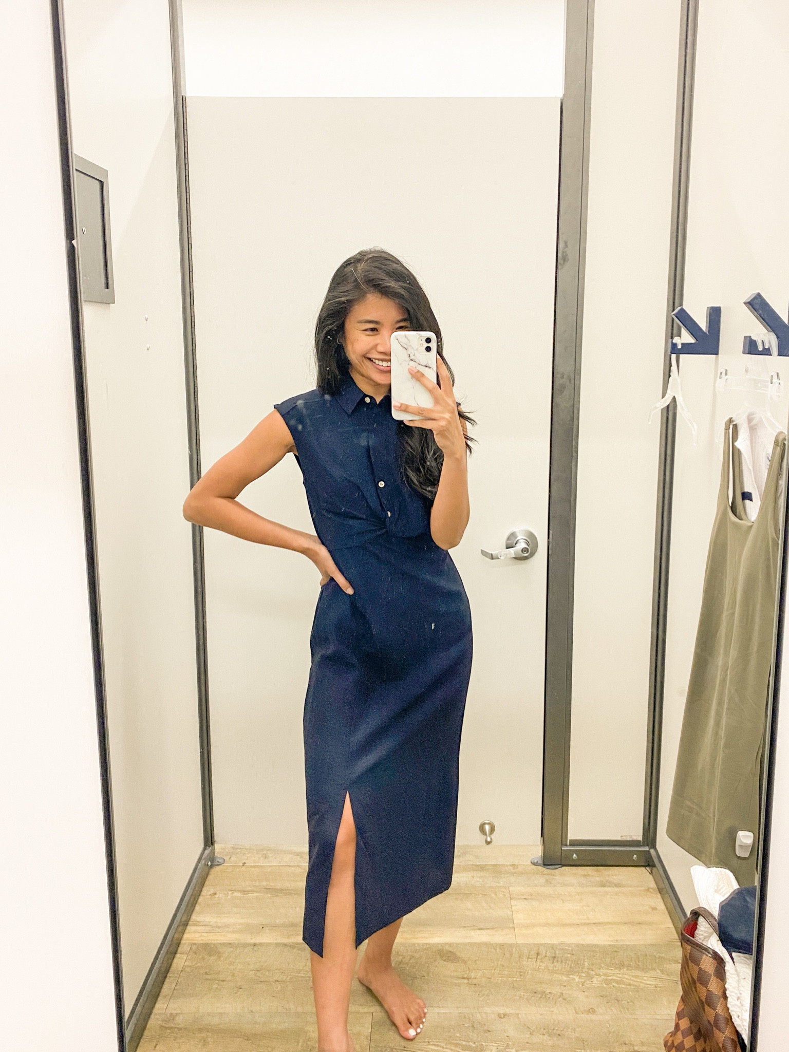 Old navy navy linen midi dress 

Casual Friday outfit vacation dress fourth of July 

#LTKtravel #LTKworkwear #LTKFind