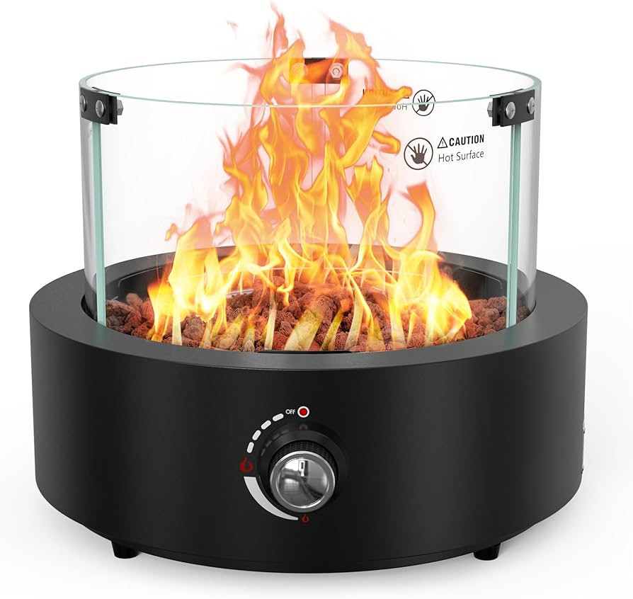 ONLYFIRE OUTDOOR LIVING 15.7" Portable Propane Gas Fire Pit Side-Mounted, Modern Tabletop Firepla... | Amazon (US)