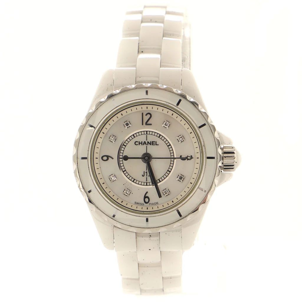Chanel J12 Pave Quartz Watch Ceramic and Stainless Steel with Diamond Markers 29 1180252 | Rebag