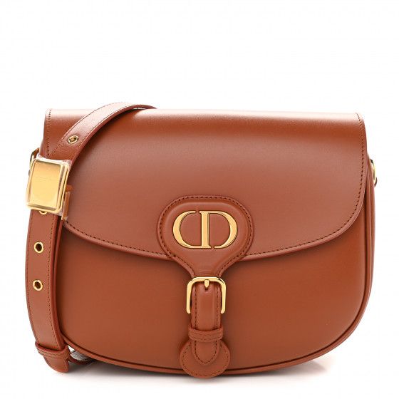 CHRISTIAN DIOR Box Calfskin Medium Bobby Flap Dark Tan | FASHIONPHILE | Fashionphile