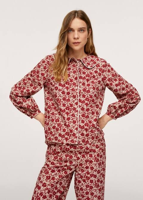 Cotton pajama shirt | MANGO (US)
