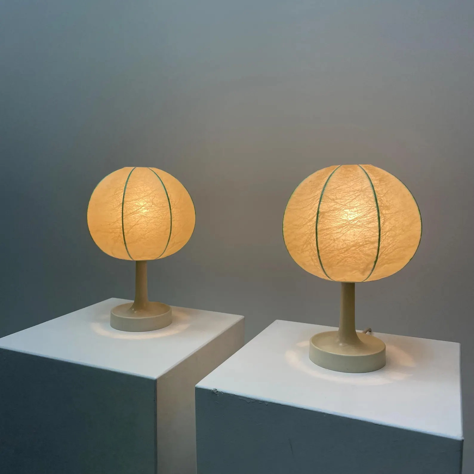 Pair of cocoon table lamps by Goldkant Leuchten 1960 | Etsy (US)