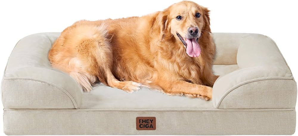 EHEYCIGA Orthopedic Dog Beds for Extra Large Dogs, Waterproof Memory Foam XL Pet Bed with Sides, ... | Amazon (US)